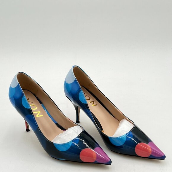 YDN Women Chic Pointed Closed Toe Mid Heel Pumps Slip on Stilettos Slide Dress S - Picture 2 of 8